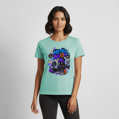 Subway Line Damen Premium T-Shirt - Mint 