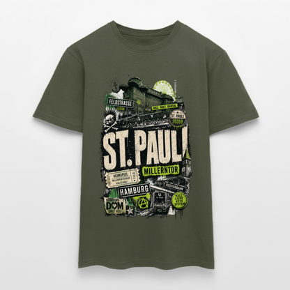 St.Pauli  Stadtteil Shirt - Militärgrün