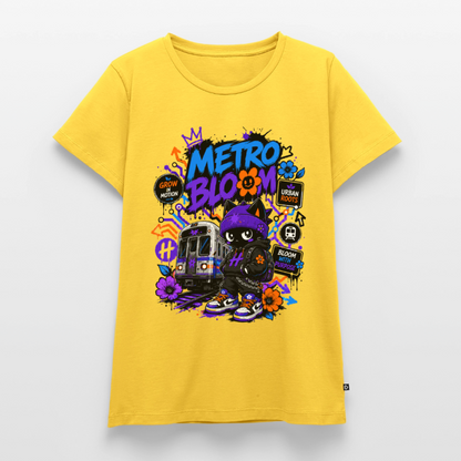Subway Line Damen Premium T-Shirt - Sonnengelb