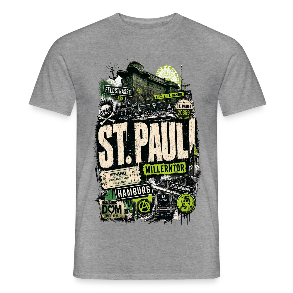 St.Pauli  Stadtteil Shirt - Graphit meliert