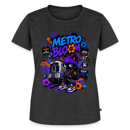Subway Line Damen Premium T-Shirt - Anthrazit meliert