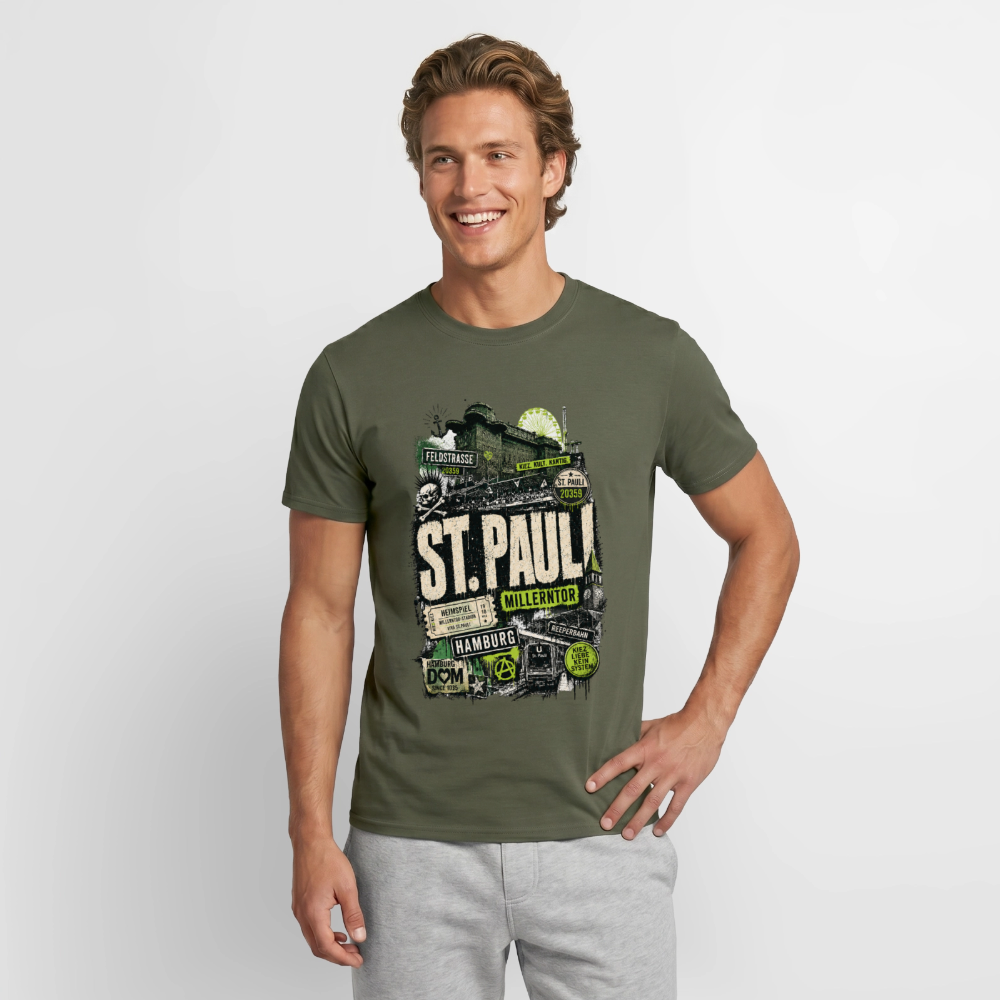 St.Pauli  Stadtteil Shirt - Militärgrün