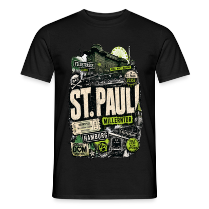 St.Pauli  Stadtteil Shirt - Schwarz