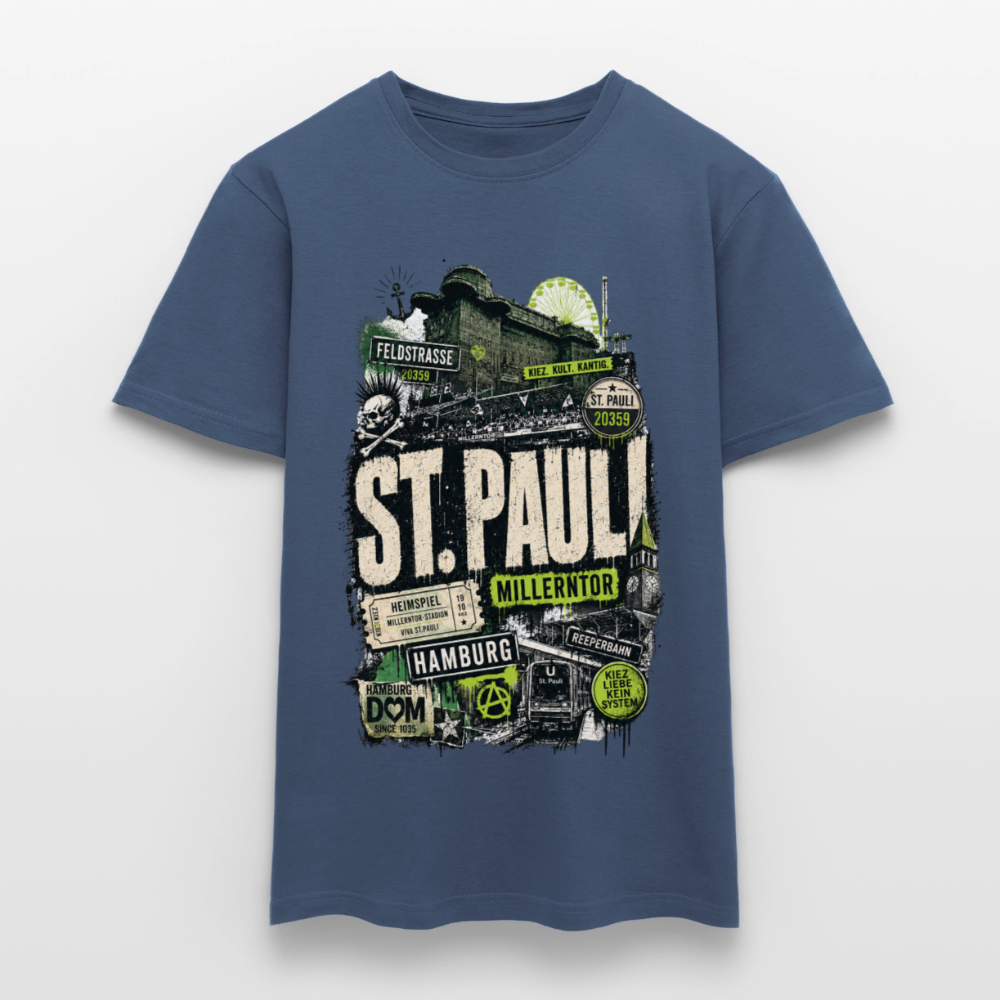 St.Pauli  Stadtteil Shirt - Dunkles Denimblau