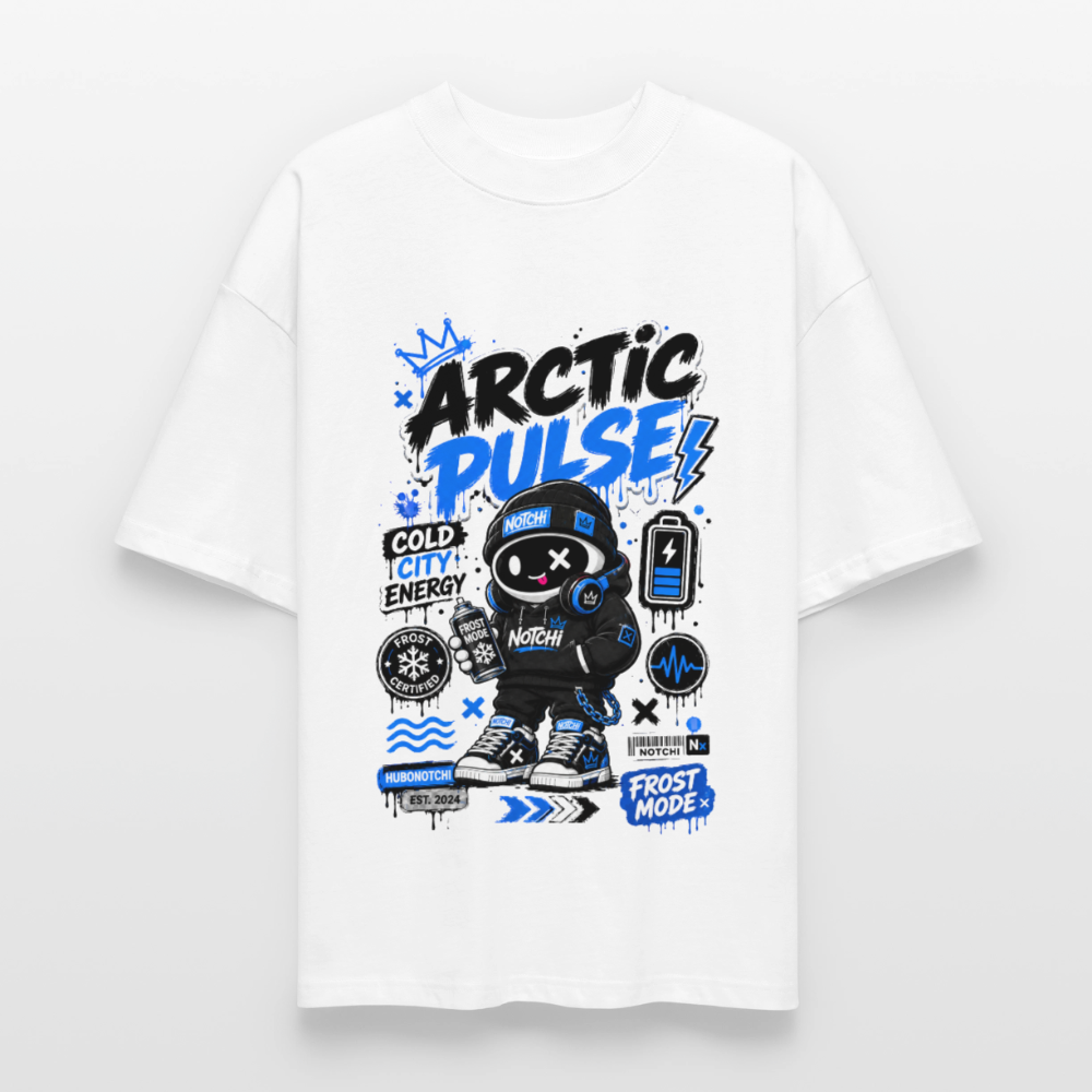 Notchi-Oversized Unisex Bio T-Shirt Blaster 2.0 - Weiß
