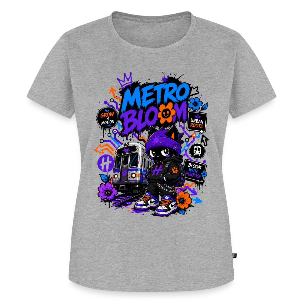Subway Line Damen Premium T-Shirt - Grau meliert