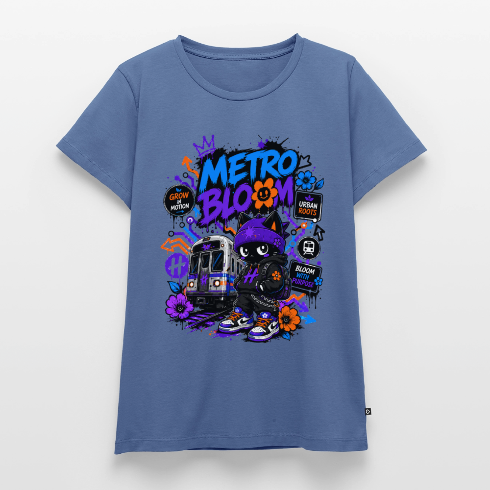 Subway Line Damen Premium T-Shirt - Taubenblau