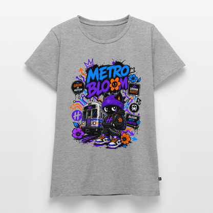 Subway Line Damen Premium T-Shirt - Grau meliert