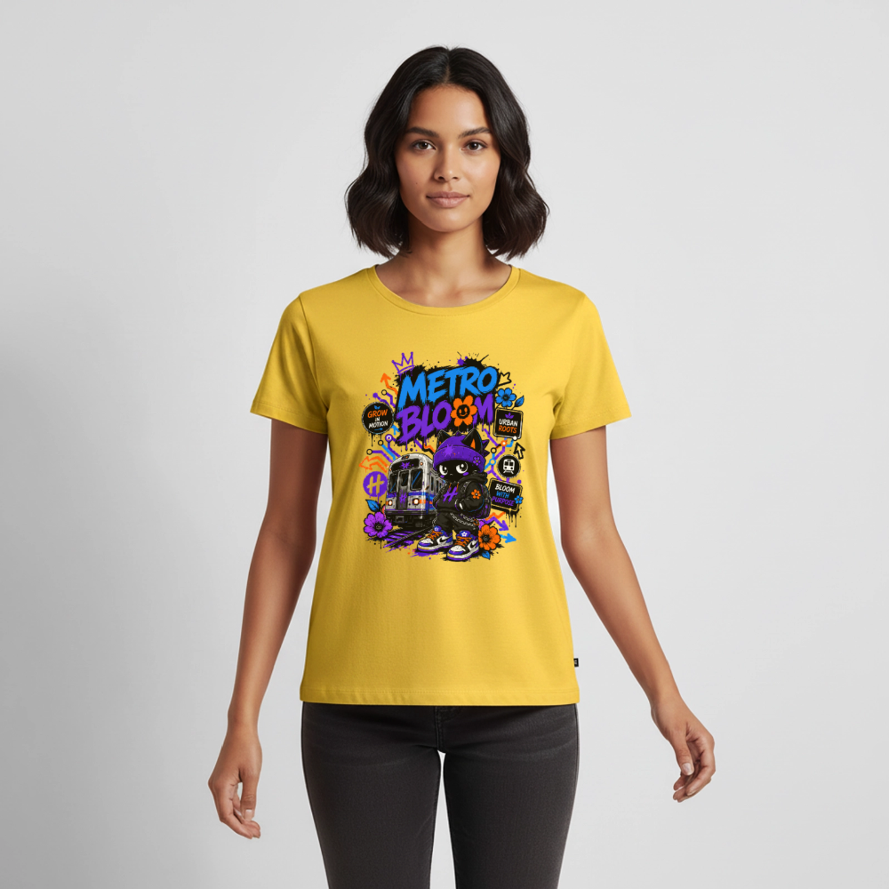Subway Line Damen Premium T-Shirt - Sonnengelb