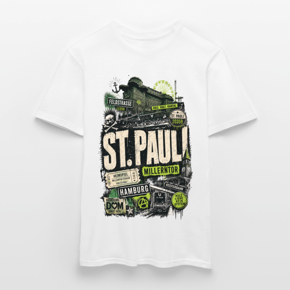 St.Pauli  Stadtteil Shirt - Weiß