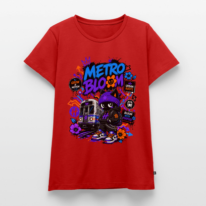 Subway Line Damen Premium T-Shirt - Rot