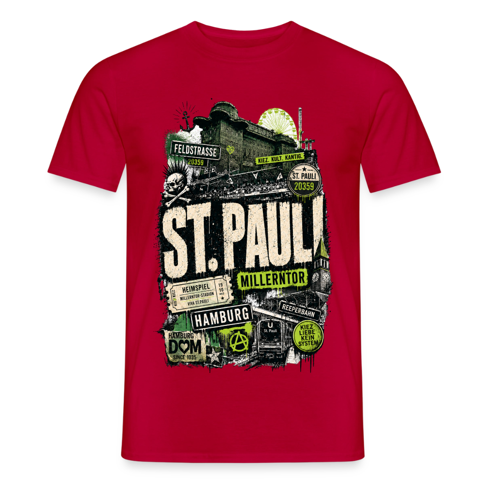 St.Pauli  Stadtteil Shirt - Rot