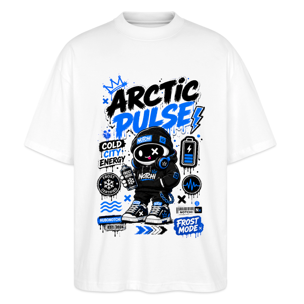 Notchi-Oversized Unisex Bio T-Shirt Blaster 2.0 - Weiß