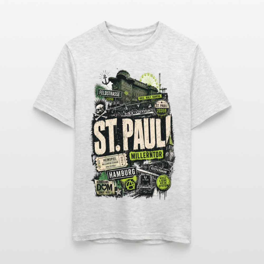 St.Pauli  Stadtteil Shirt - Grau meliert