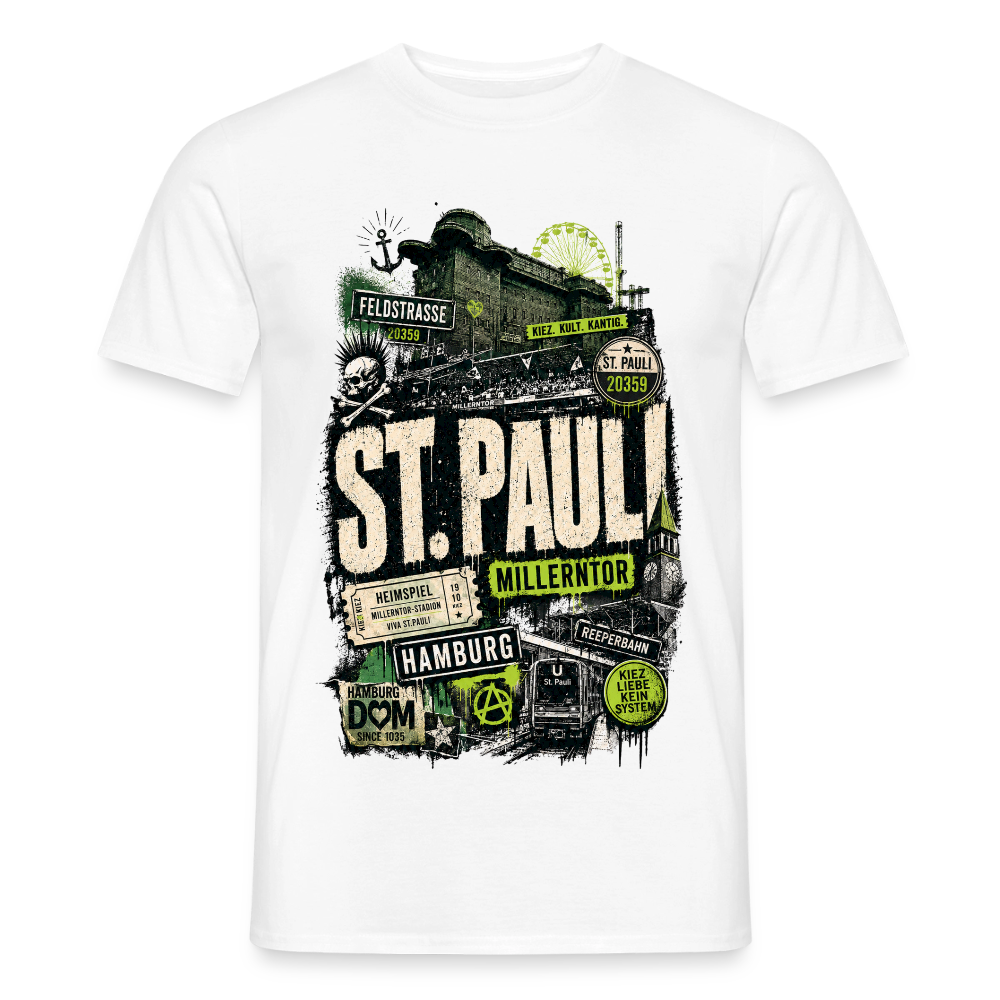 St.Pauli  Stadtteil Shirt - Weiß