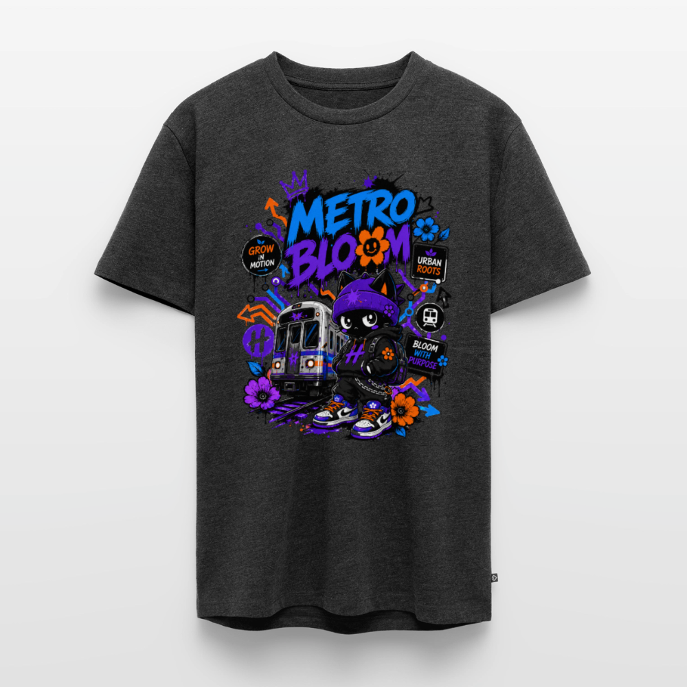 Subway Line-Herren Premium T-Shirt - Anthrazit meliert