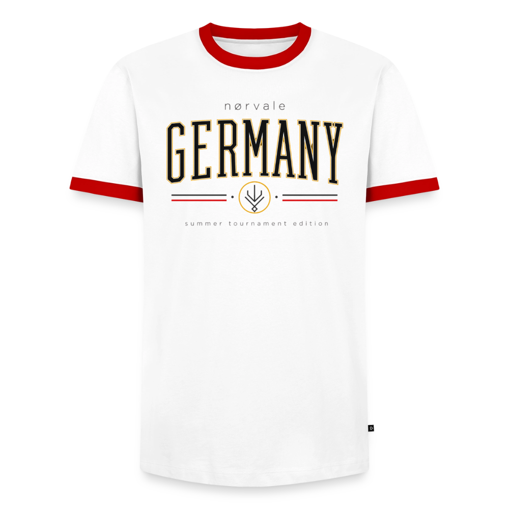 Männer Kontrast-T-Shirt - Weiß/Rot 