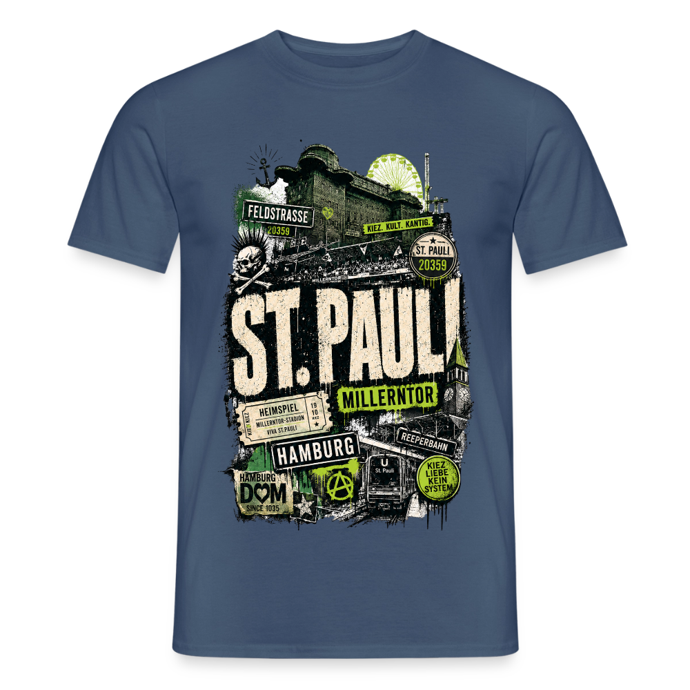 St.Pauli  Stadtteil Shirt - Dunkles Denimblau