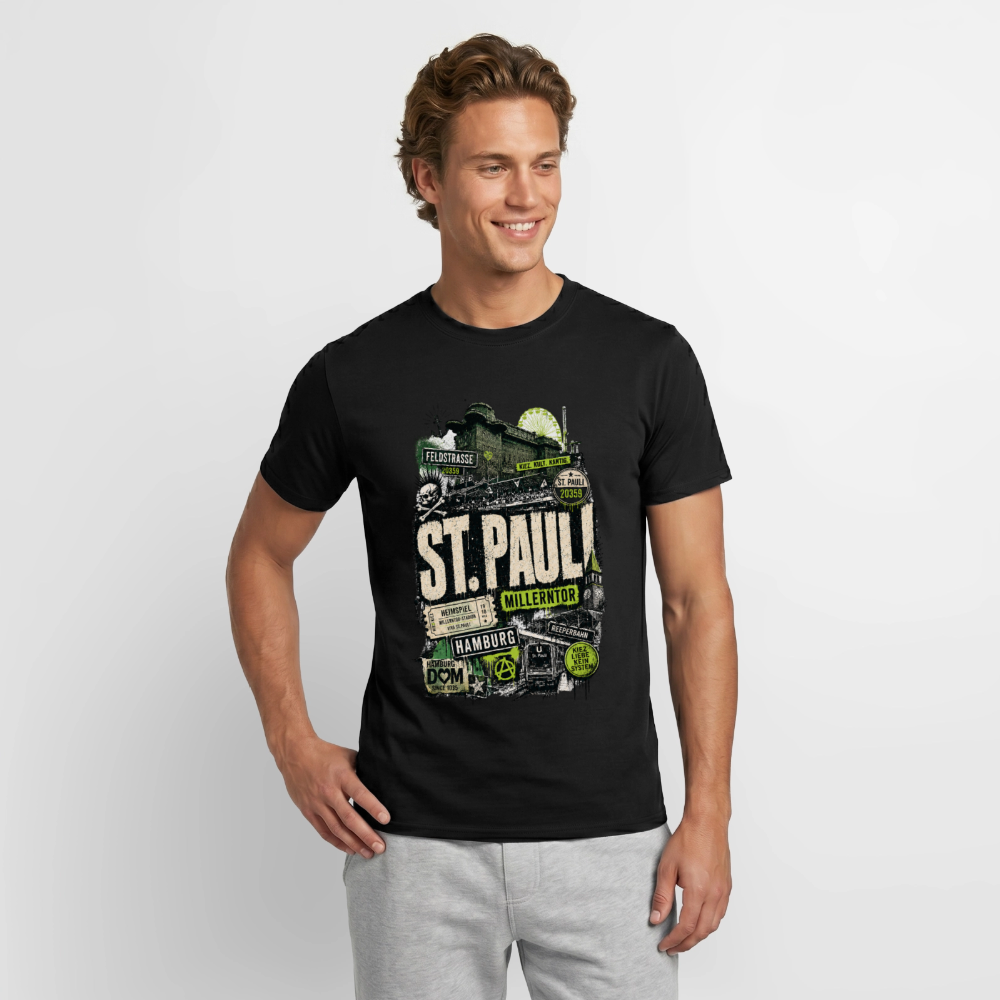 St.Pauli  Stadtteil Shirt - Schwarz
