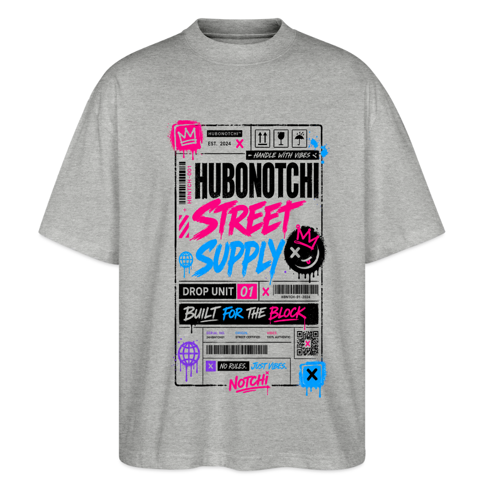 Ticket Line Oversized Shirt  2.0 - Grau meliert