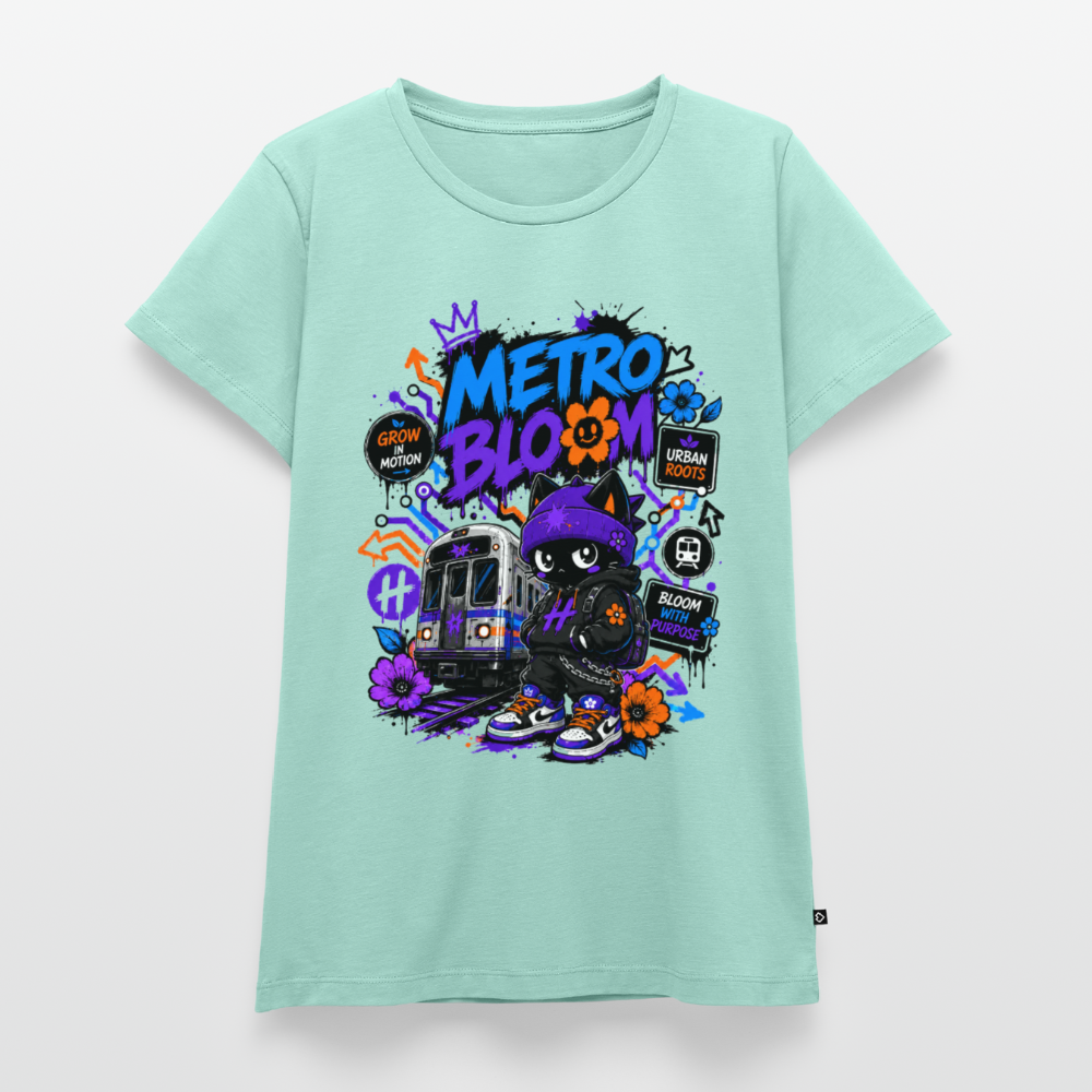 Subway Line Damen Premium T-Shirt - Mint 