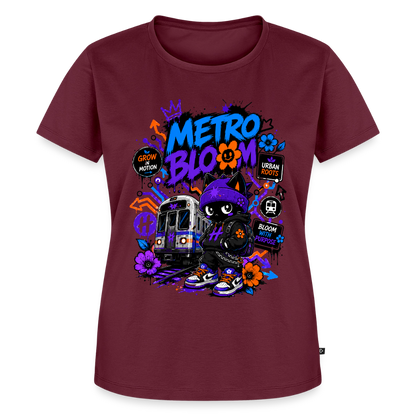 Subway Line Damen Premium T-Shirt - Burgunderrot