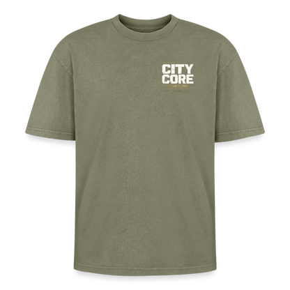 Oversized Unisex Premium Acid-Washed T-Shirt - Grün Acid Wash