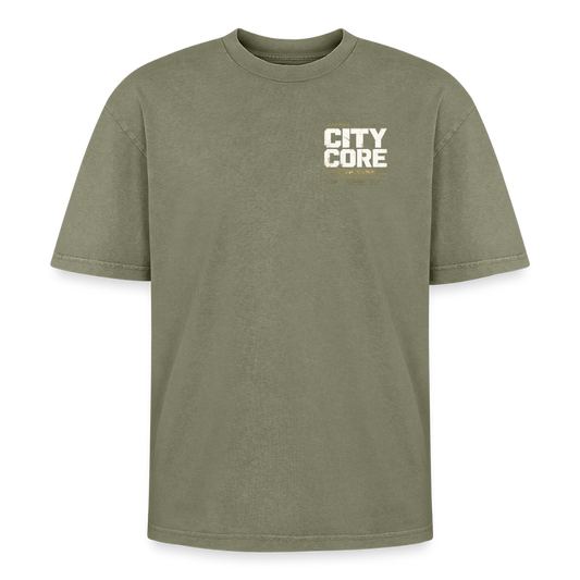 Oversized Unisex Premium Acid-Washed T-Shirt - Grün Acid Wash
