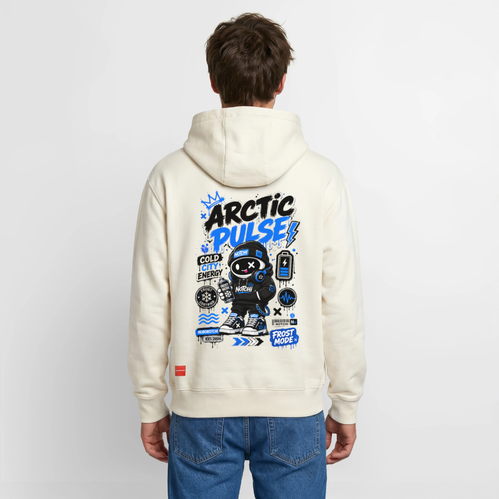 Notchi-Relaxed Unisex Organic Hoodie Prem.Qualität - Naturweiß