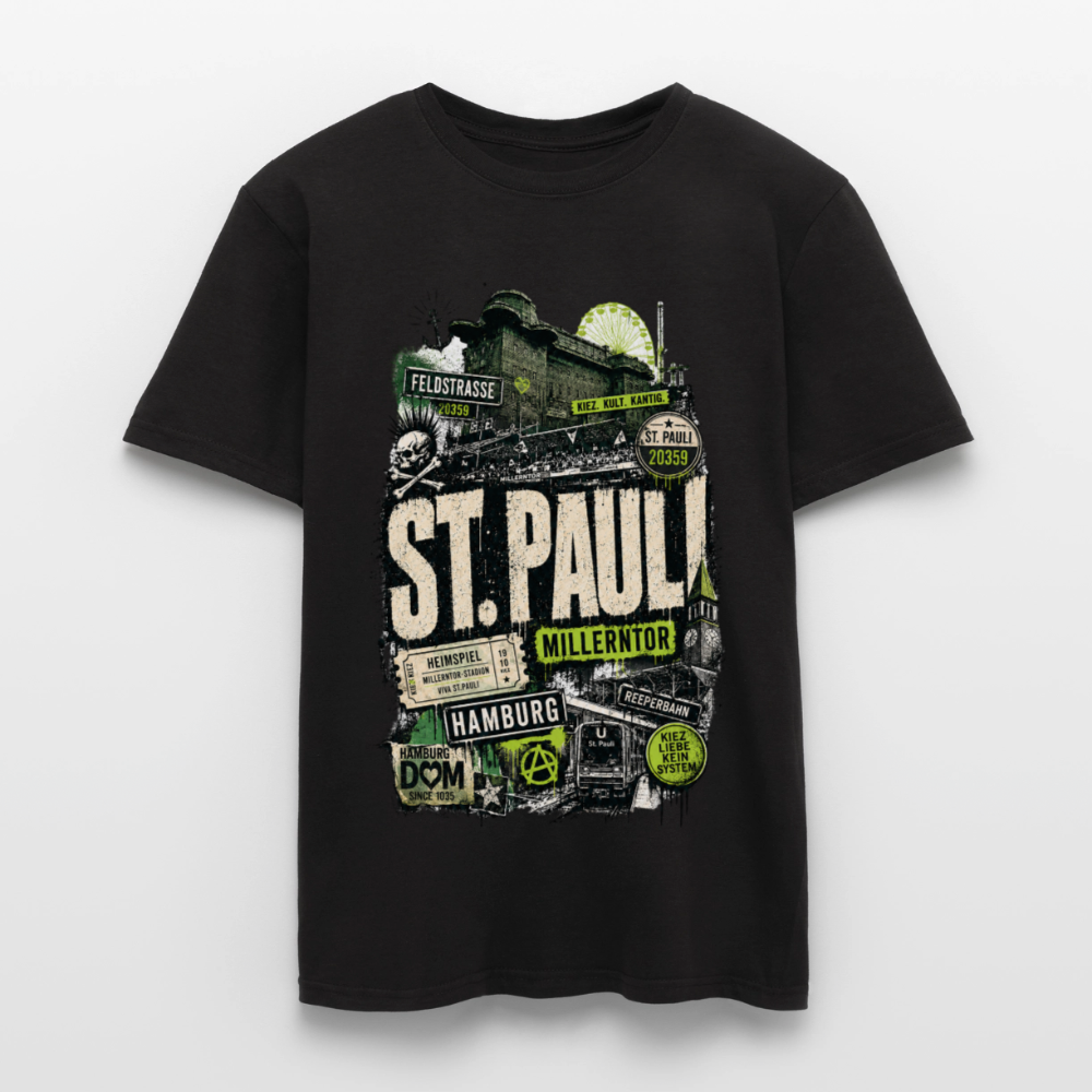 St.Pauli  Stadtteil Shirt - Schwarz