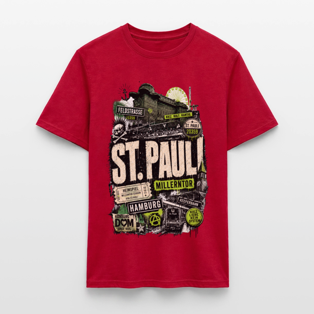 St.Pauli  Stadtteil Shirt - Rot