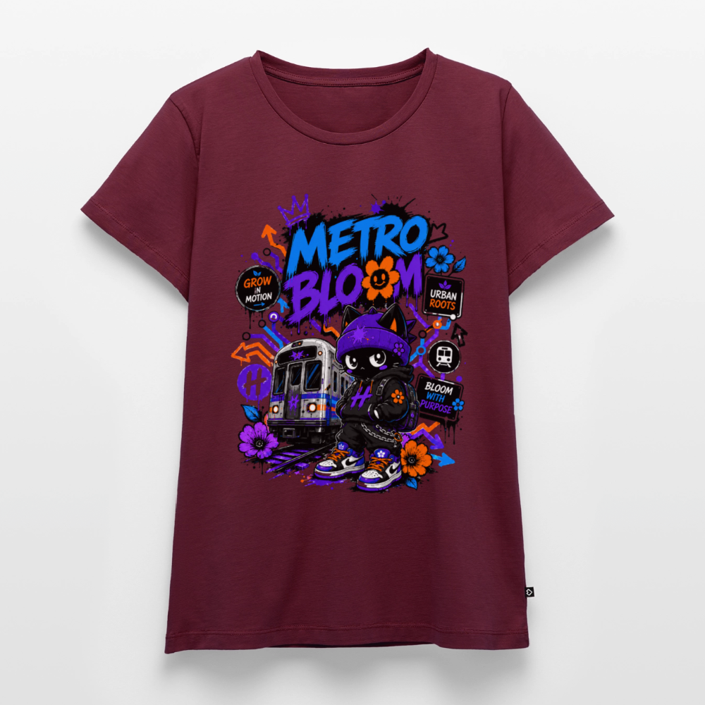 Subway Line Damen Premium T-Shirt - Burgunderrot