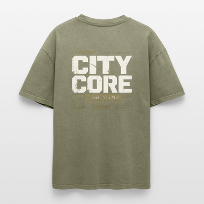 Oversized Unisex Premium Acid-Washed T-Shirt - Grün Acid Wash