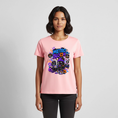 Subway Line Damen Premium T-Shirt - Rosa